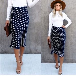 Vici blue polka dot skirt
